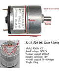 33GB-520 DC gear motor details for Robot Tracked Chassis Kit With Dual DC Motors For Arduino Raspberry Pi Microbit Python DIY