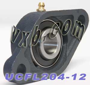 3/4 Bearing UCFL204-12 + 2 Bolts Flanged Housing Mounted Bearings - VXB Ball Bearings