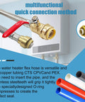 Three Quarter Inch Ball Valve Water Heater Hose Connector Set With Stainless Steel Braided Flexible Design For Quick Install