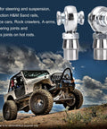 3/4 inch Heim joint rod end kit, chromoly panhard rod ends for steering and suspension, shown with off-road vehicle, clear sky backdrop