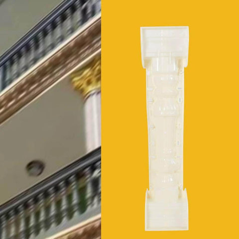 Two 35 Inch Balustrade Molds For DIY Concrete Casting, Roman Column Style Balcony Fence Molds For Garden, white plastic set