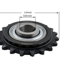 No 35 Roller Chain Idler Sprocket Type C With Five Eighths Bore And Twenty Teeth Includes Bearing 203KRR2 Hardened 1045 Steel