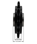 Side view of No 35 Roller Chain Idler Sprocket Type C with 5/8 bore, 20 teeth, showing blackened finish and dimensions in inches.