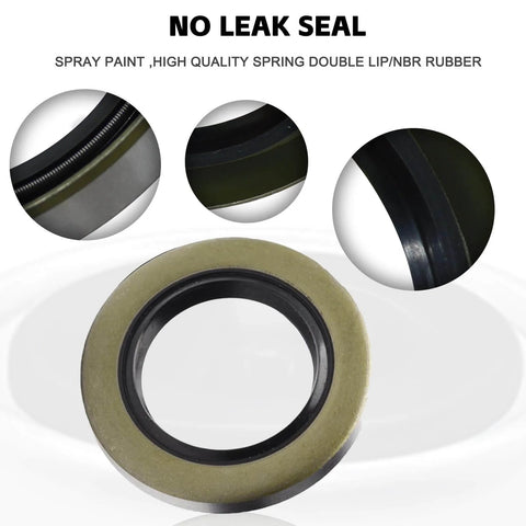 Close-up of no leak seal from Two Pack 3500lb Trailer Wheel Bearing Kit, featuring spray paint and high-quality NBR rubber