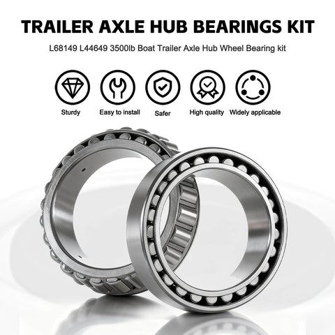 Two Pack 3500lb Trailer Wheel Bearing Kit For One And Three Eighths To One And One Sixteenth Inch Tapered Axles EZ Lube Spindle 84