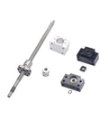 350mm Ball Screw RM1204 SFU1204 End Processing Kit With Metal Ball Nut And BK10 BF10 End Supports visible with components laid out