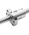 Close-up of 350mm Ball Screw RM1204 SFU1204 with metal ball nut for CNC machines and 3D printers, 12mm diameter, 4mm lead