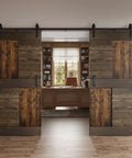 72 Inch By 84 Inch Knotty Pine Double Sliding Barn Door Kit With S Style Finish DIY Ready Multi Color Panels Heavy Duty