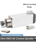 3.5KW ER25 Air Cooled Spindle Motor With Bearings And Optional Flange Or Without Flange 380V CNC Milling Spindle Display