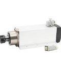 Front view of 3.5KW ER25 Air Cooled Spindle Motor With Ceramic Bearings Square Type For CNC Milling Machine 380V With Flange