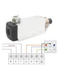 3.5KW ER25 Air Cooled Spindle Motor With Ceramic Bearings Square Type For CNC Milling Machine 380V With Flange Diagram