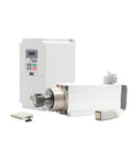 3.5KW ER25 Air Cooled Spindle Motor With Ceramic Bearings And Flange, 4KW H100 Inverter Controller, 380V CNC Milling Spindle