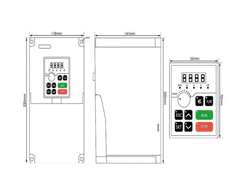 4KW H100 Inverter Controller diagram for 3.5KW ER25 Air Cooled Spindle Motor With Ceramic Bearings And Flange, 380V CNC Milling
