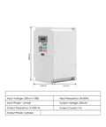 Side view of 4KW H100 Inverter Controller for 3.5KW ER25 Air Cooled Spindle Motor, dimensions and specs displayed, industrial CNC use