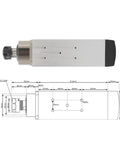 3.5KW ER25 Air Cooled Spindle Motor With Flange Or Without Flange 220V For CNC Milling High Precision Machining Bearings Included