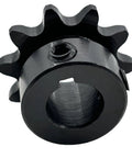 Close-up of 35B Roller Chain Sprocket Type B For ANSI 35 Chain With Half Inch Bore And Ten Teeth Three Eighths Inch Pitch