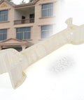 Two 35 Inch Balustrade Molds For DIY Concrete Casting shown with a house in background, white plastic mold with wood texture for garden use