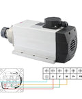 Air Cooled Spindle Motor 3.5kW ER25 With 4 Bearings, 220V/380V Dual Voltage, Square Flange Mount and wiring diagram