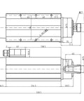 Technical diagram of Air Cooled Spindle Motor 3.5kW ER25 with 4 Bearings, 220V/380V Dual Voltage, Square Flange Mount, Dustproof Stainless Steel