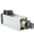 Air Cooled Spindle Motor 3.5kW ER25 With 4 Bearings, 220V/380V Dual Voltage, Square Flange Mount, CNC Milling Spindle