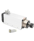 3.5kW ER25 Air Cooled CNC Spindle Motor With 4 Ceramic Ball Bearings 220V 380V 0.01mm Precision Square Spindle With Flange