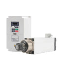 Beefy Air Cooled Spindle With Four Bearings Square Motor Ceramic Ball Bearings 3.5kW ER25 With 4.0kW VFD Exposed