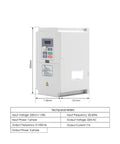 Side view of 4.0kW VFD for CNC machines showing dimensions and tech parameters for Beefy Air Cooled Spindle With Four Bearings Square Motor.