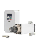 3.5kW ER25 CNC Spindle Kit with four ceramic ball bearings and 4kW 380V VFD inverter, water cooled for quiet operation