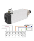 3.5KW ER25 Air Cooled Spindle Motor For CNC Milling Engraving With Optional Flange 220V High Torque Durable Bearings Diagram