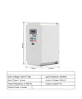 220V VFD unit for Pro Grade 3.5kW ER25 CNC Spindle Kit, showing dimensions and input-output specifications