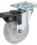 35mm Caster Wheel 44 pounds Swivel and Upper Brake Polyurethane Top Plate - VXB Ball Bearings