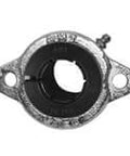 Front view of Single 35mm Accu-Loc 2-Bolt Flange Unit - Nickel-Plated Cast Iron Housing, Sealed Ball Bearing with Concentric Collar