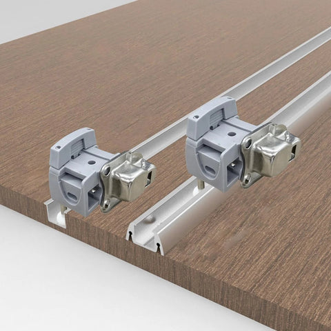 Free Sliding Bifold Door Hardware With Track 36 Inch Bi-Fold Closet Door Kit Smooth Quiet Operation shown on wood surface