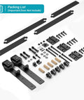 Components of 36" Bi-Folding Sliding Barn Door Hardware Track Kit, Smoothly&Quietly, Side Mounted Black Roller, Easy Install