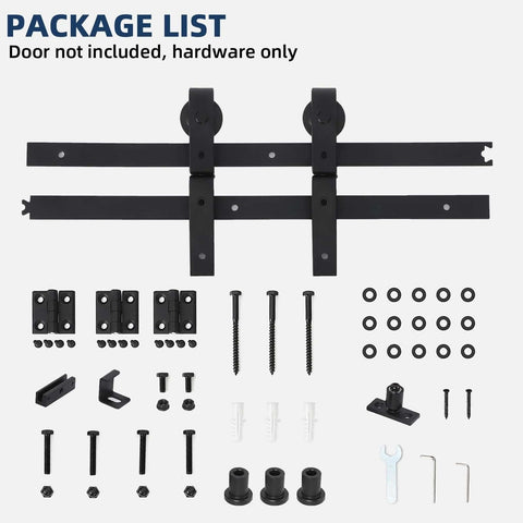 36 Inch Bifold Sliding Barn Door Hardware Track Kit For Two 16 Inch Bi Fold Closet Doors Heavy Duty Steel Rails components