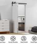 36" Bi-Folding Sliding Barn Door Hardware Track Kit, Smoothly&Quietly, Side Mounted Black Roller, Easy Install, Door Not Included