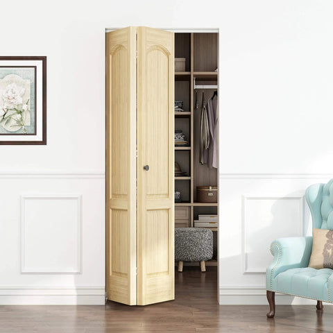 36 Inch Bifold Door Hardware Kit Top Mounted for Closet Inside Doors Bathroom Cabinets Two Door System installed on wood door