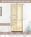 Size chart for 36 Inch Bifold Door Hardware Kit Top Mounted for Closet Inside Doors Bathroom Cabinets Two Door System.