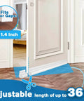 36 Inch Under Door Draft Stopper Insulator For White Doors No Fuss Gap Seal Keeps Cold Air Out Dust Smoke Wind Noise Out And Slashes Energy Bills Down Door Seal Strips And Sweeps For Easy Fit, visible under a white door.