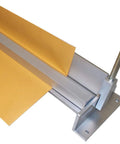 36 Inch Sheet Metal Bending Brake Tool For Roofing And Trim Bench Top Bender in action bending metal with C clamp not included