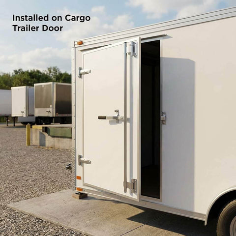 Durable 36 inch zinc plated cam bar lock for cargo trailers delivers secure, easy access with a rubber grip handle
