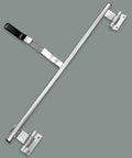 Durable 36 Inch Zinc Plated Cam Bar Latch for Trailers with rubber grip handle viewed from above on a flat surface.