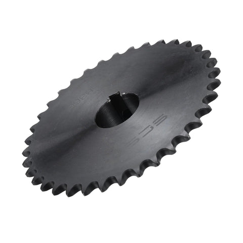 36 Tooth Chain Sprocket B Type for 1 Inch Bore, Single Strand Roller Chain, Carbon Steel With Keyway And Set Screws, Black Oxide Finish