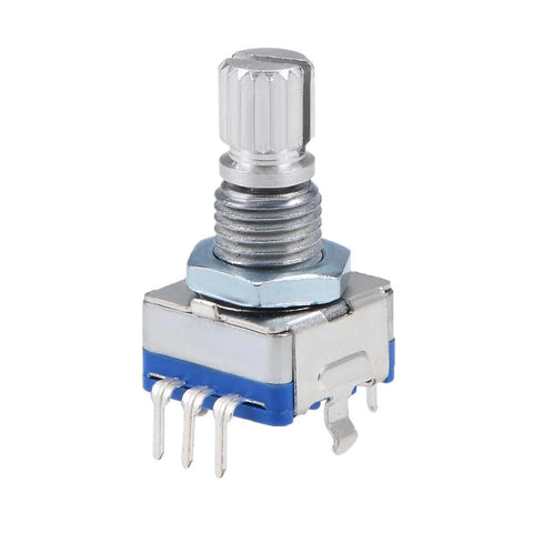 360 Degree Rotary Encoder Code Switch Digital Potentiometer EC11 with five pins, 15mm shaft, for DIY electronics and maker audio gear.
