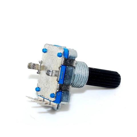 Side view of 360 Degree Rotary Encoder Potentiometer For Audio Gear Rig EC16 Model, 3 pin interface, 20mm shaft