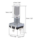 360 Degree Rotary Encoder With Code Switch And Digital Potentiometer, 14mm Shaft, 5 Pins, compact, for DIY projects