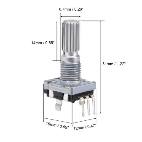 360 Degree Rotary Encoder With Code Switch And Digital Potentiometer, 14mm Shaft, 5 Pins, compact, for DIY projects