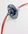 Slip Ring Rotary Electrical Connector With Two Wires, 15A To 60A Current Rating, gold contacts, close-up view