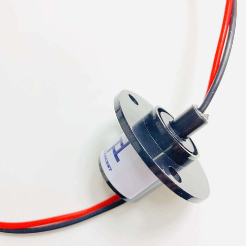 Slip Ring Rotary Electrical Connector With Two Wires, 15A To 60A Current Rating, 360 Degree Continuous Rotation, gold contact surface