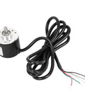 Incremental Optical Rotary Encoder For Arduino With 360 Pulses Per Revolution AB Quadrature Wide Voltage 5 To 24V DC 6mm Shaft, shown with cables
